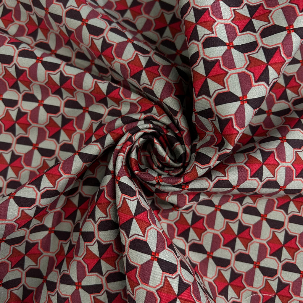 Red Geometric Print