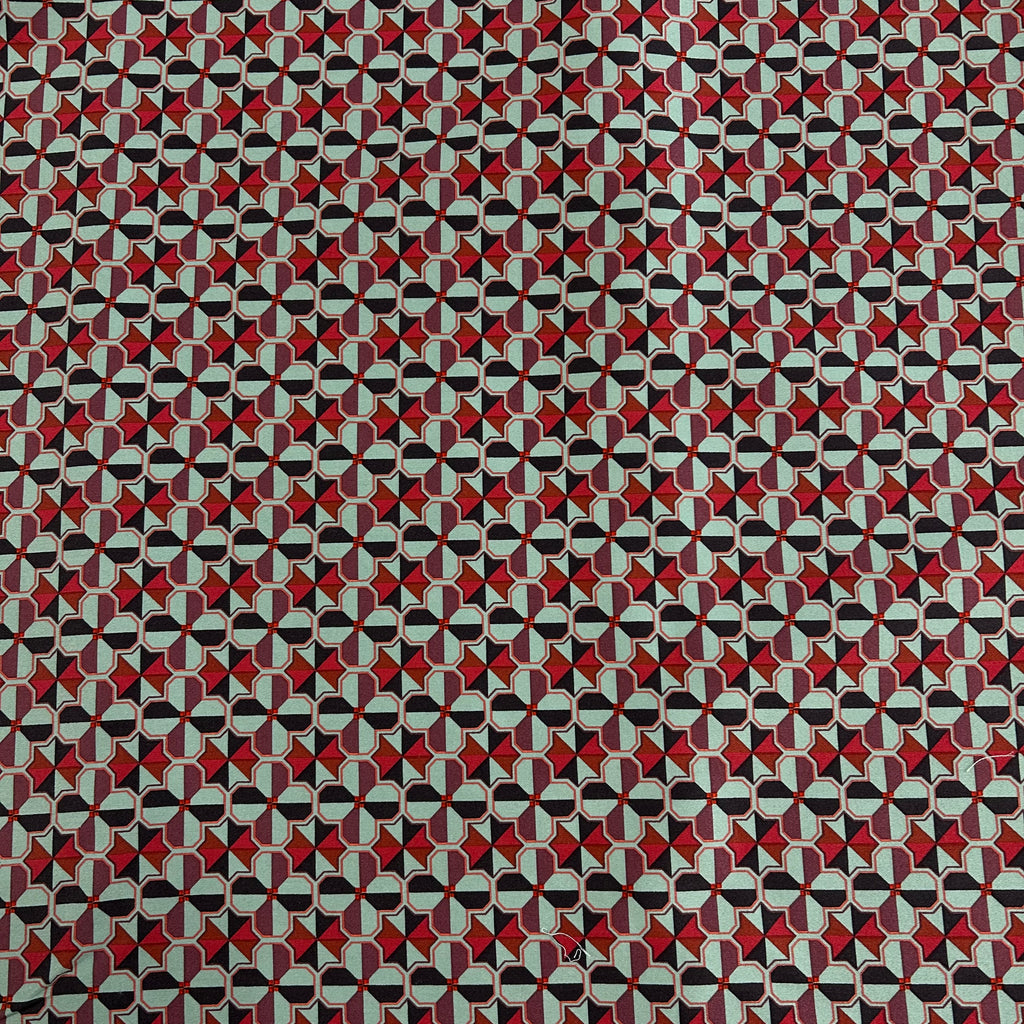 Red Geometric Print