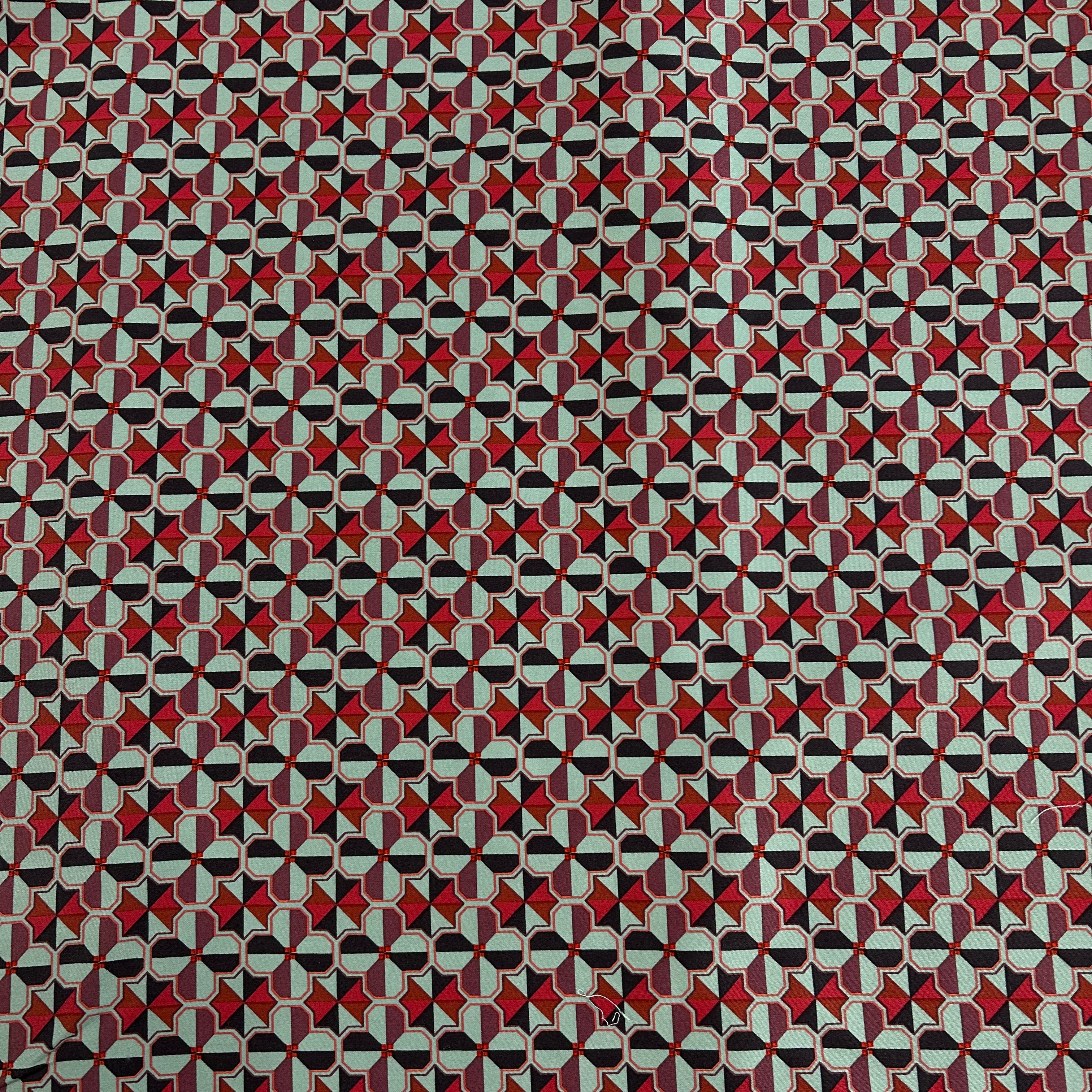 Red Geometric Print