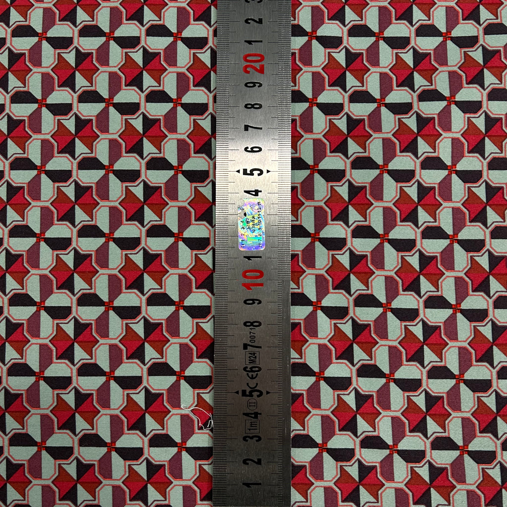 Red Geometric Print