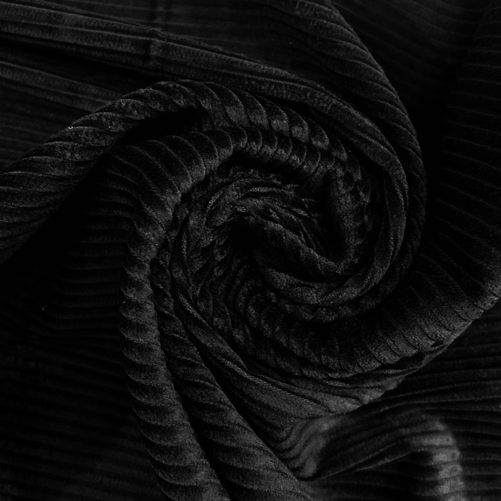 Deep Black Washed Corduroy